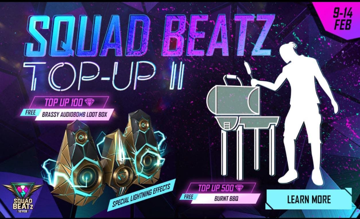 Free Fire Squad Beatz Top Up Ii How To Get Free Loot Box And Emote