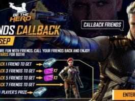 Free Fire Call Back Event