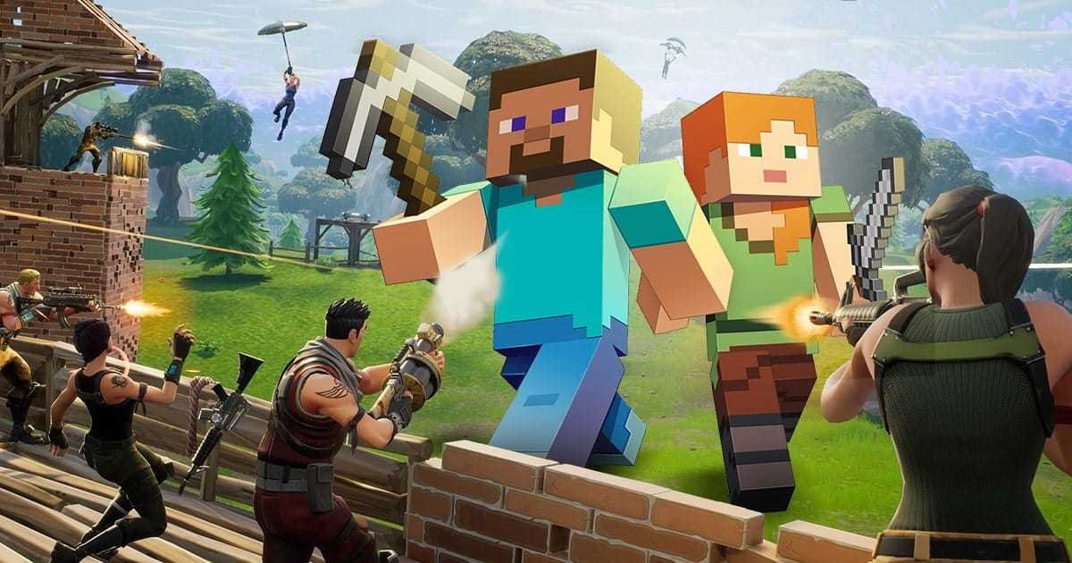 Minecraft in Fortnite: How Minecraft looks like