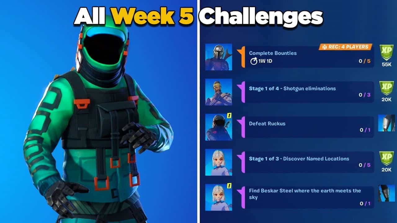 Fortnite Season 5 Week 5 Challenges