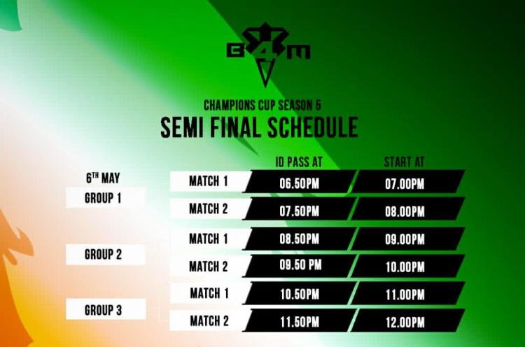 Semi-Finals Schedule