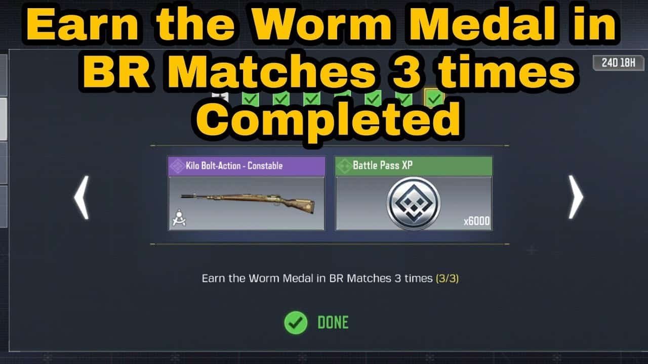 Worm Medal in COD Mobile