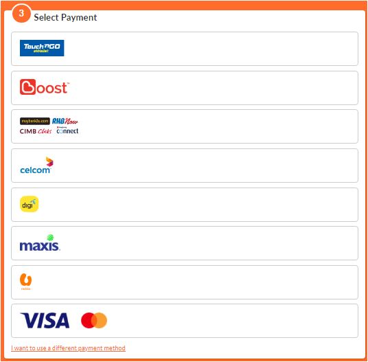 Top up payment options