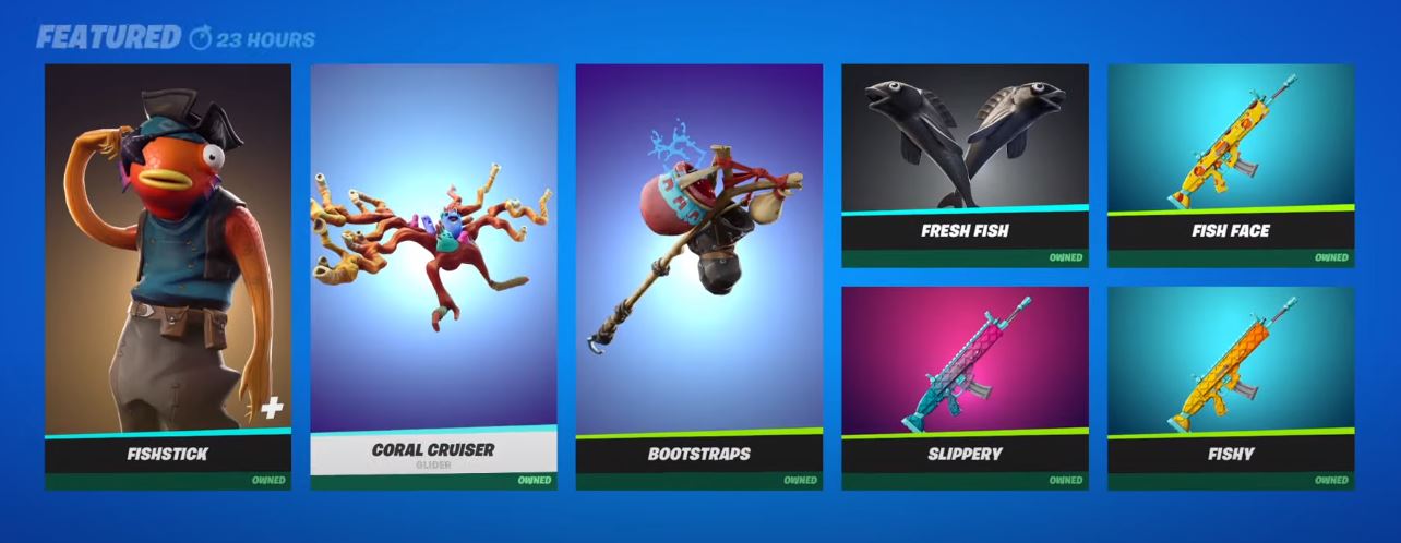 Featured items from the Fortnite Item Shop today