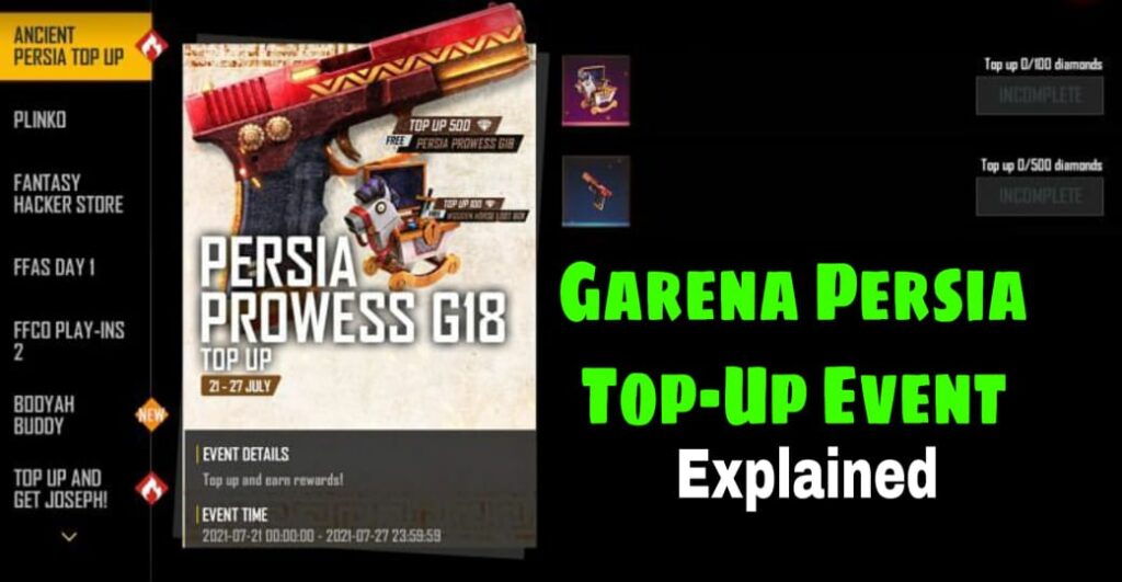 Free Fire Rewards - Free Fire Persia Top-Up Event