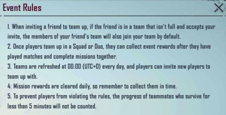 Dream Team Event Rules