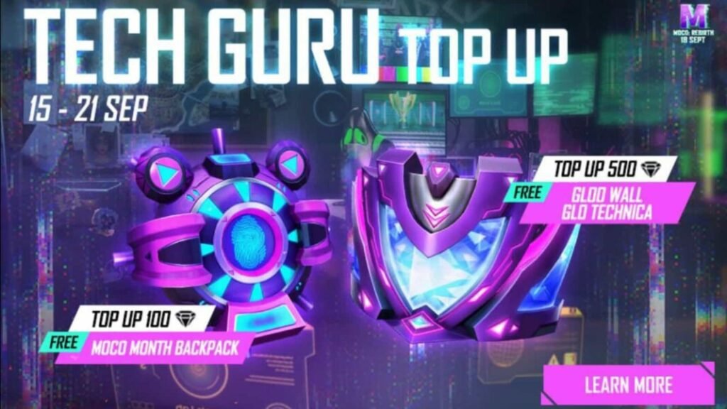 Tech Guru Top Up Event in Free Fire