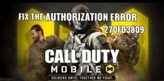 COD Mobile Authorization Error 270fd309