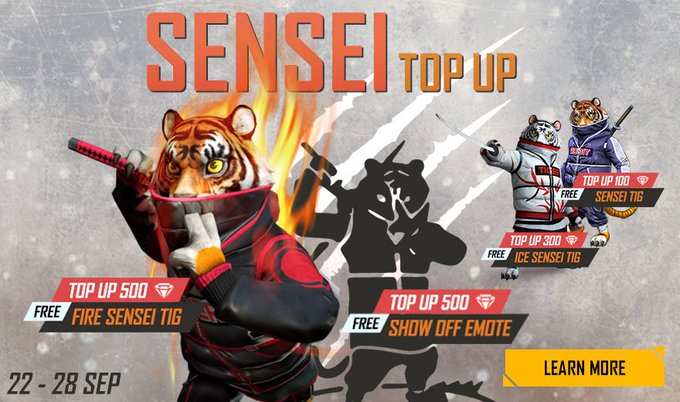 Sensei Top Up Event In Free Fire