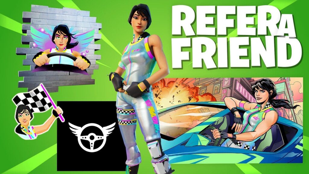 Fortnite Refer a Friend (Rainbow Racer Skin)