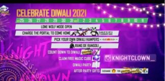 Event Shedule of Free Fire Diwali