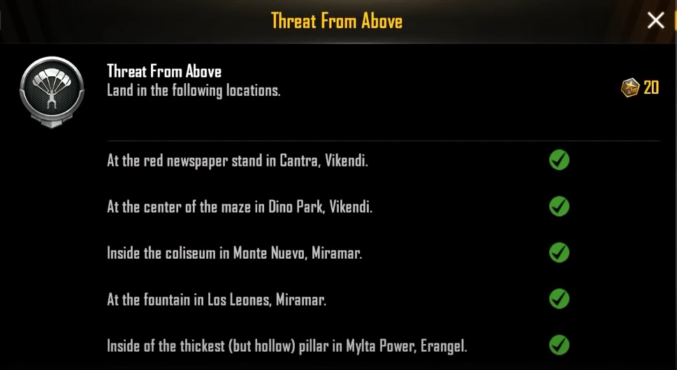 Threat From Above BGMI: Complete The Achievement