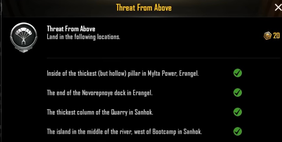 Threat From Above BGMI: Complete The Achievement