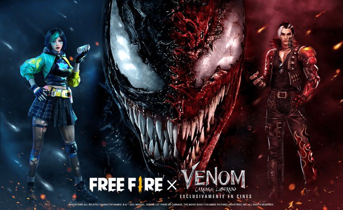 collaboration poster of Venom and Free Fire