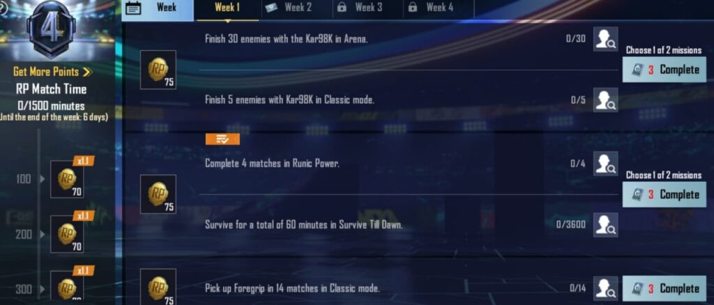 Royale Pass Missions