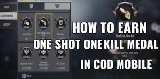 One Shot One Kill Medal COD Mobile