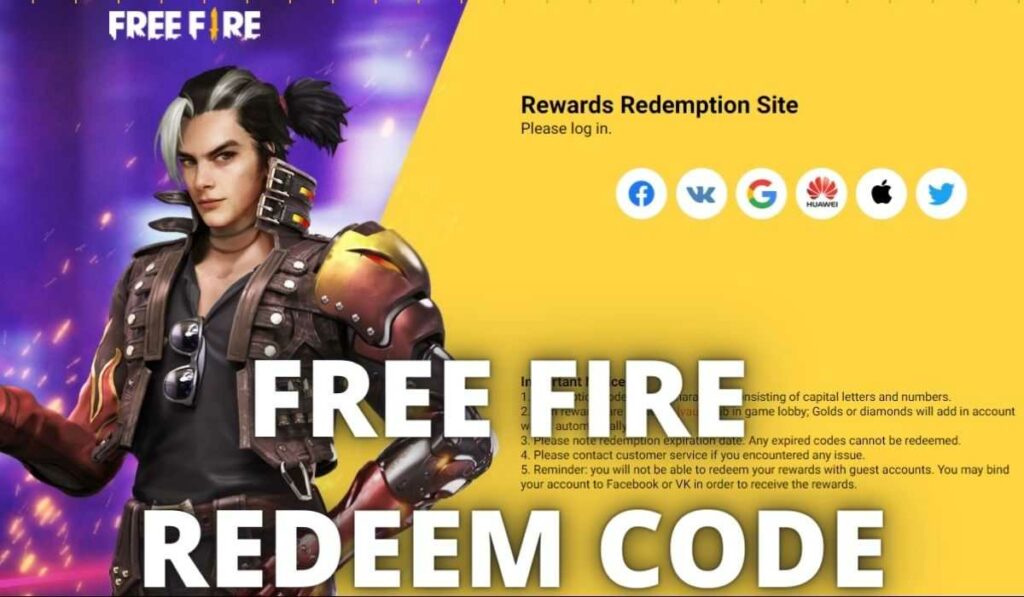 Free Fire Redeem Code 25 November(reward ff Garena .com)