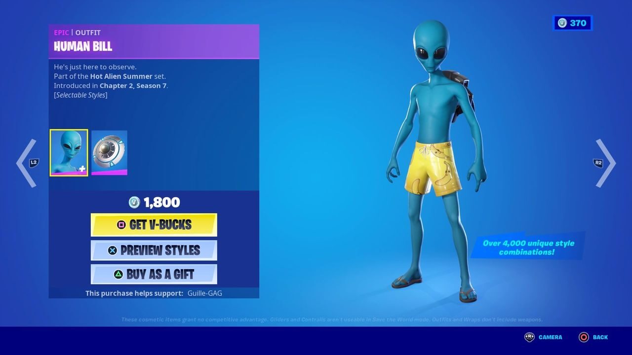 Fortnite Human Bill 