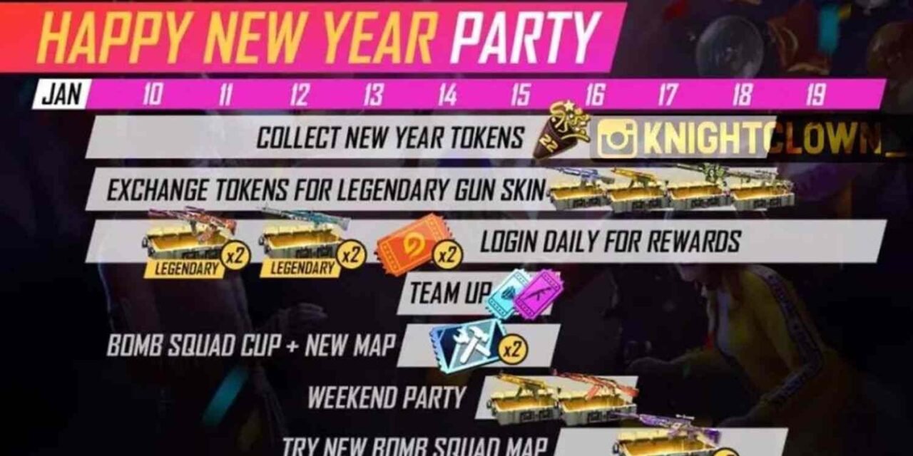 Free Fire New Year Leak: Upcoming Events and Happy New Year Party