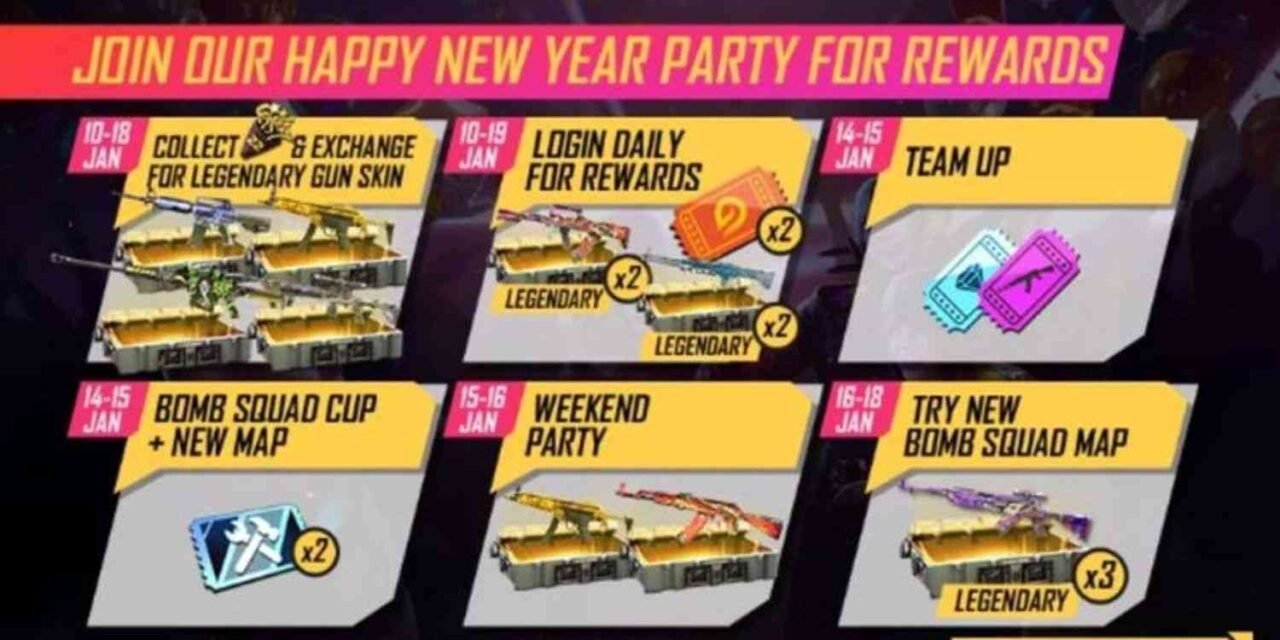 Free Fire Happy New Year Party Calendar: Events, Rewards, and More!