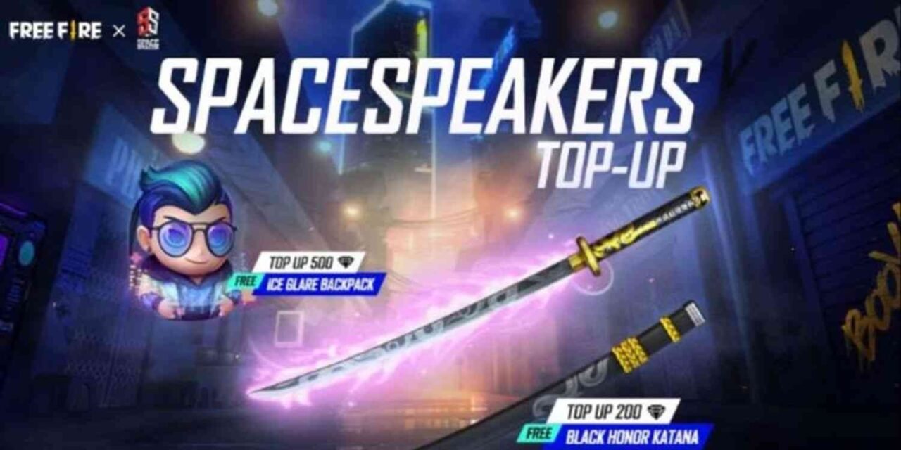 Free Fire Spacespeakers Top Up Event: Get The Black Honor Katana!