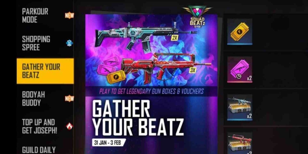 Free Fire Gather Your Beatz Event: Get Loot Crates and Vouchers!