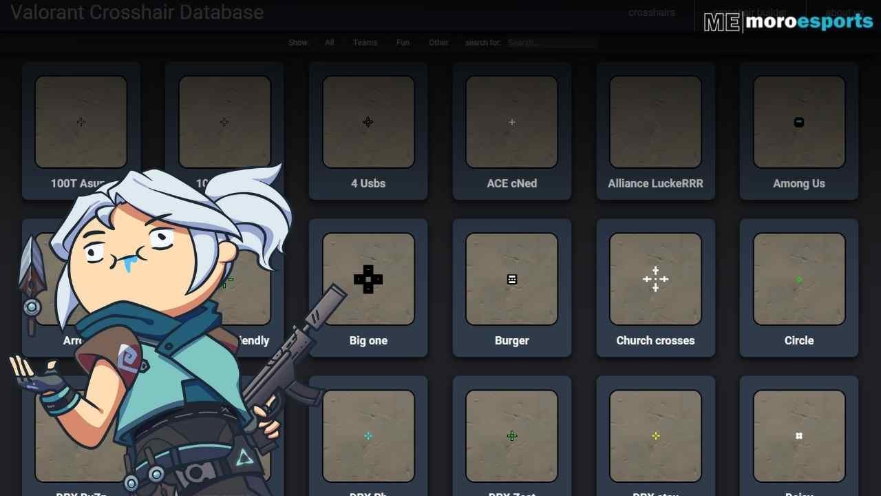 Funny crosshair VALORANT codes & settings