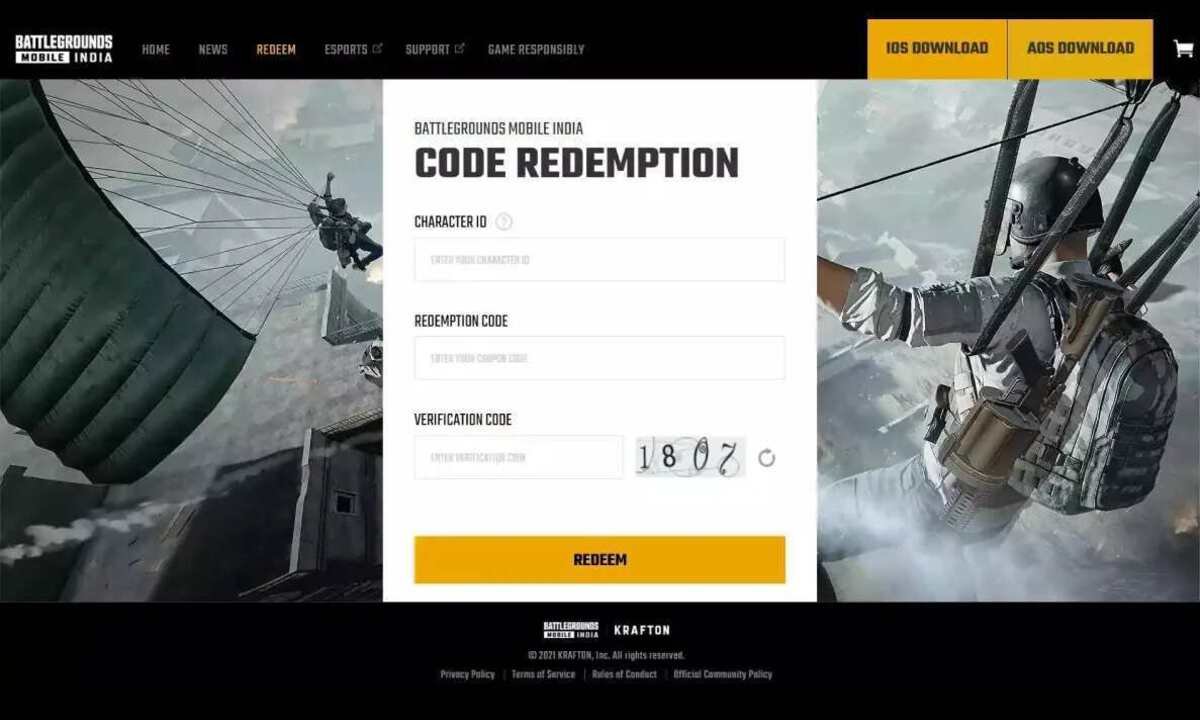 BGMI Redeem Code