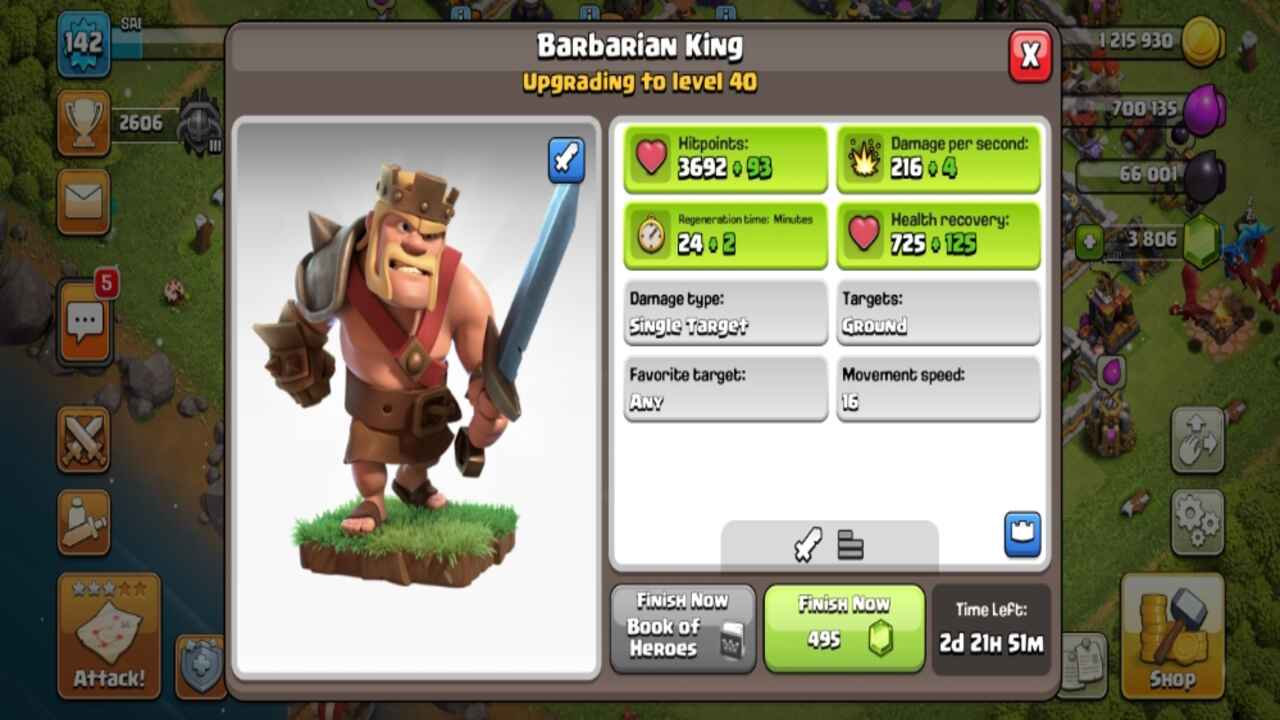 Barbarian King becomes vulnerable due to his single-target attack. Protecting him with splash-damaging defenses is crucial. 