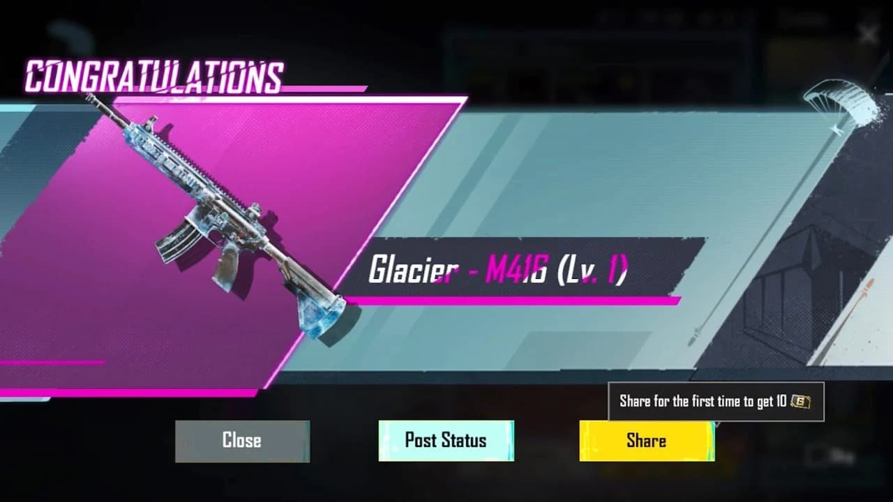 BGMI M416 Glacier Skin Returns for Limited Time: Grab the Iconic Weapon Before July 6