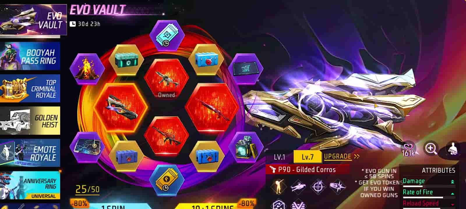Free Fire MAX July 2025 Evo Vault